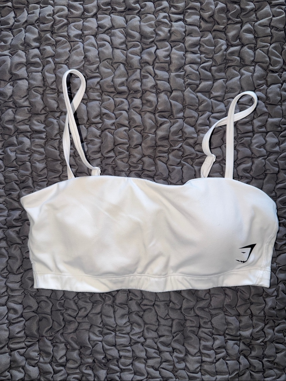 Gymshark White Seamless Thin-Strap Sports Bralette